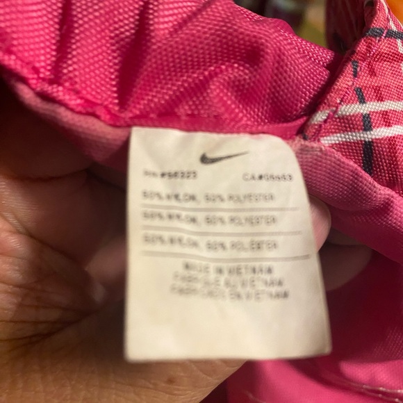 Nike Premium String Backpack Pink Silver Heavy Duty Embroidered Sports - Picture 12 of 13